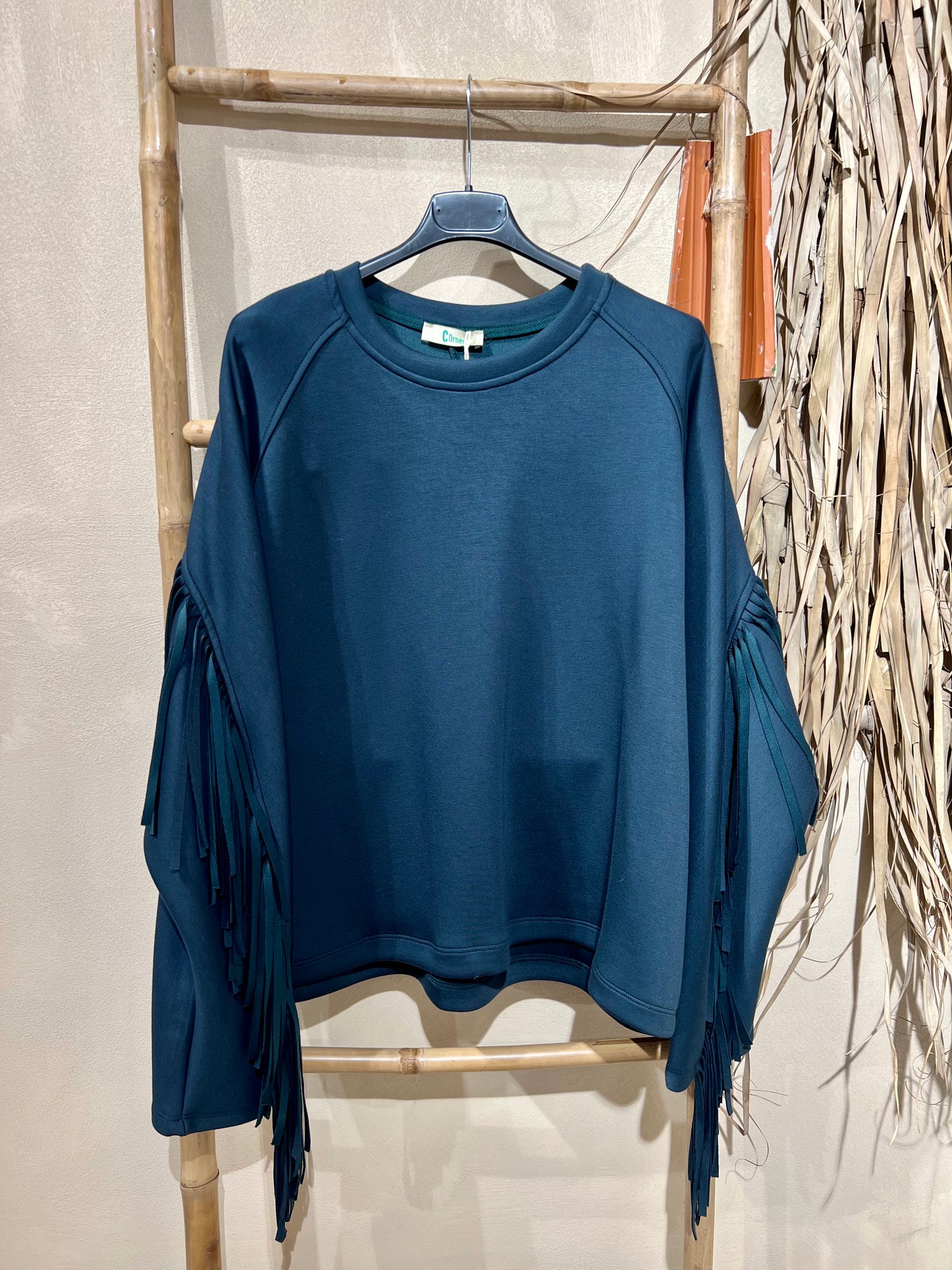 Fringe Sleeve Top Riviera