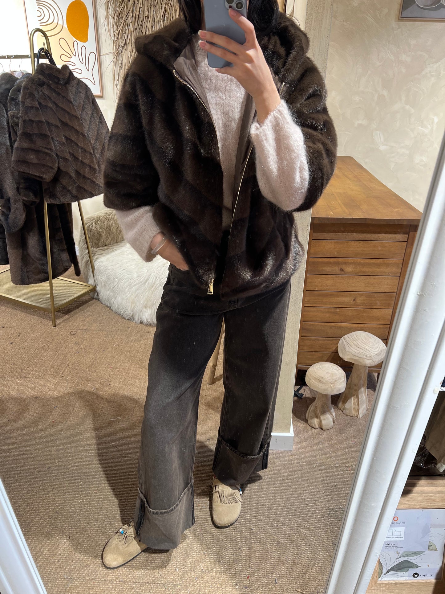 Hooded Faux Fur Jacket Urban Frost