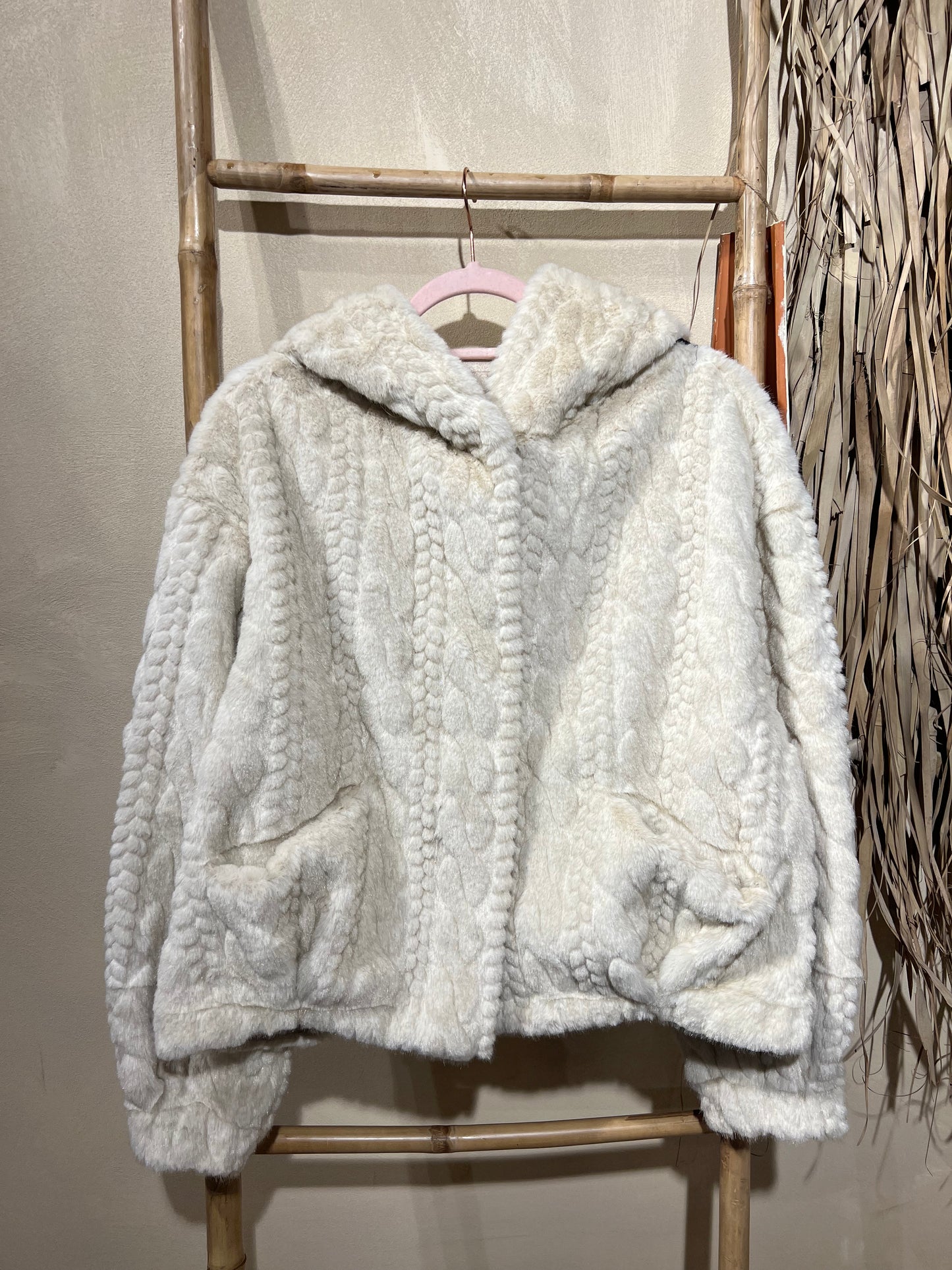 Textured Faux Fur Jacket Cozy Lane
