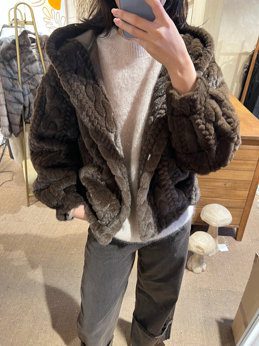 Textured Faux Fur Jacket Cozy Lane