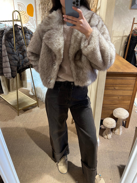 Faux Fur Cropped Jacket Winter Glow