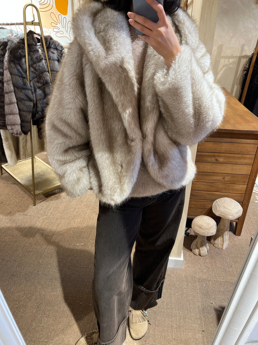 Faux Fur Jacket Champagne Cloud