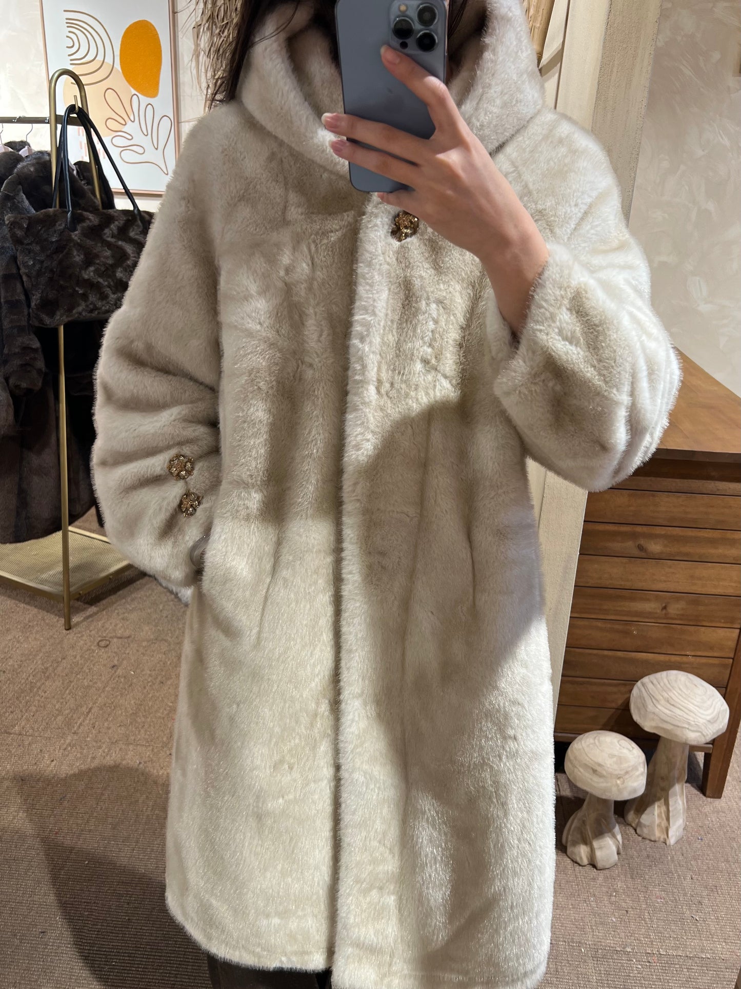 Faux Fur Long Coat Midnight Grace