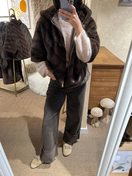 Hooded Faux Fur Jacket Urban Frost