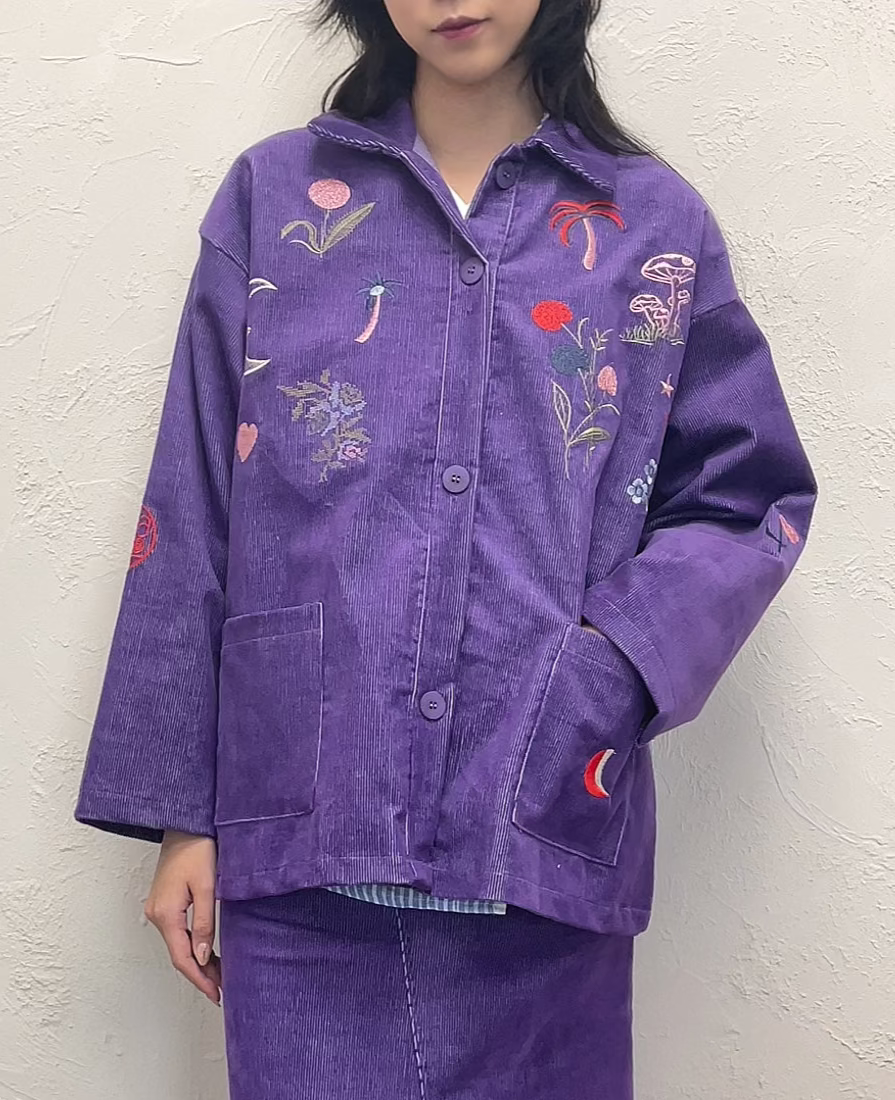 Veste brodée Louis Violet