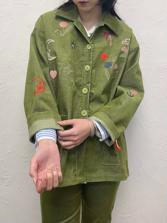 Veste brodée Louis Vert