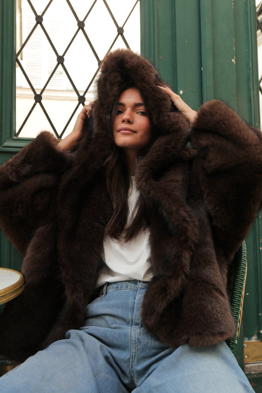 Manteau oversize en fausse fourrure Aurora