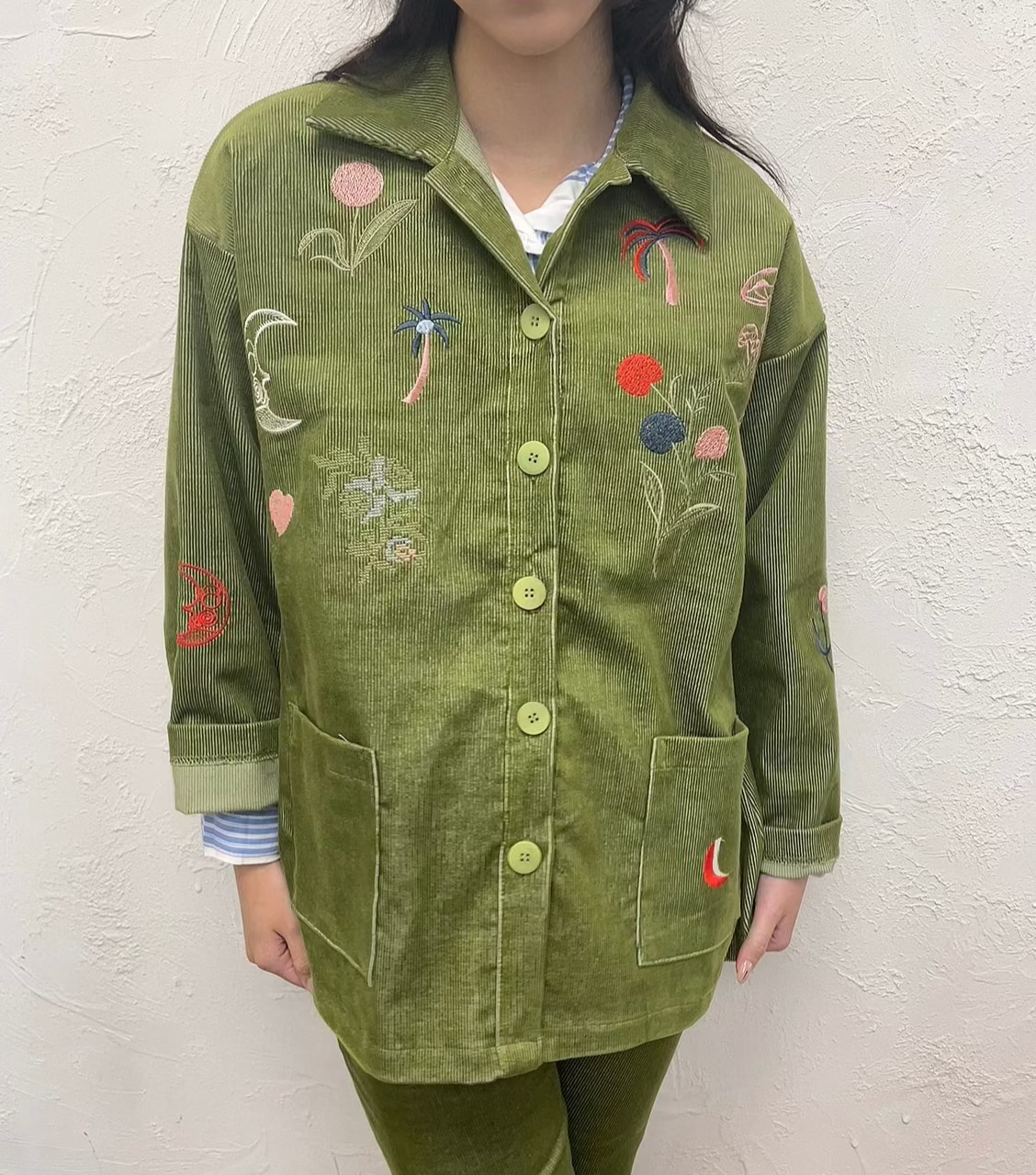 Veste brodée Louis Vert