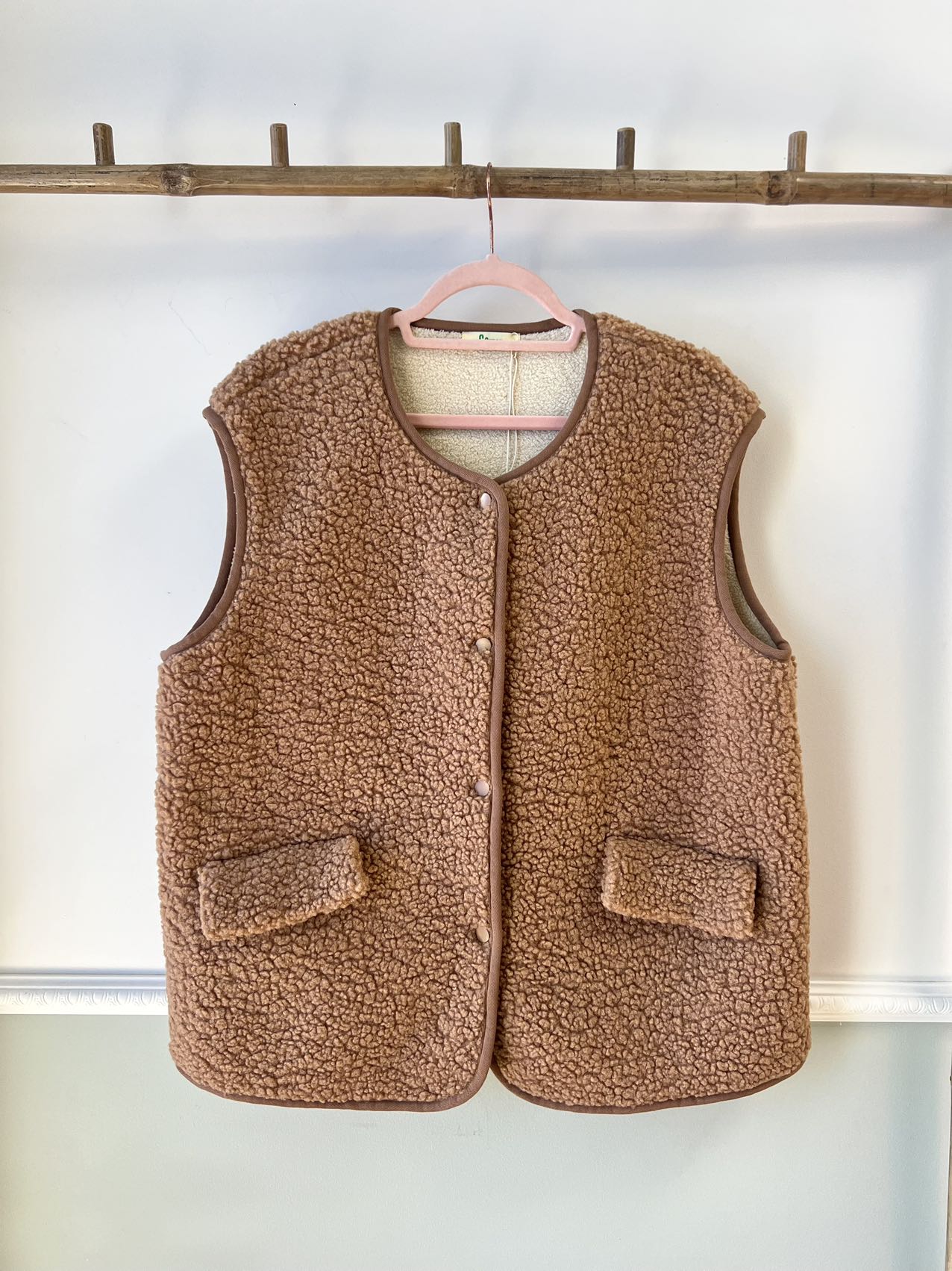 Gilet moumoute Kara Camel