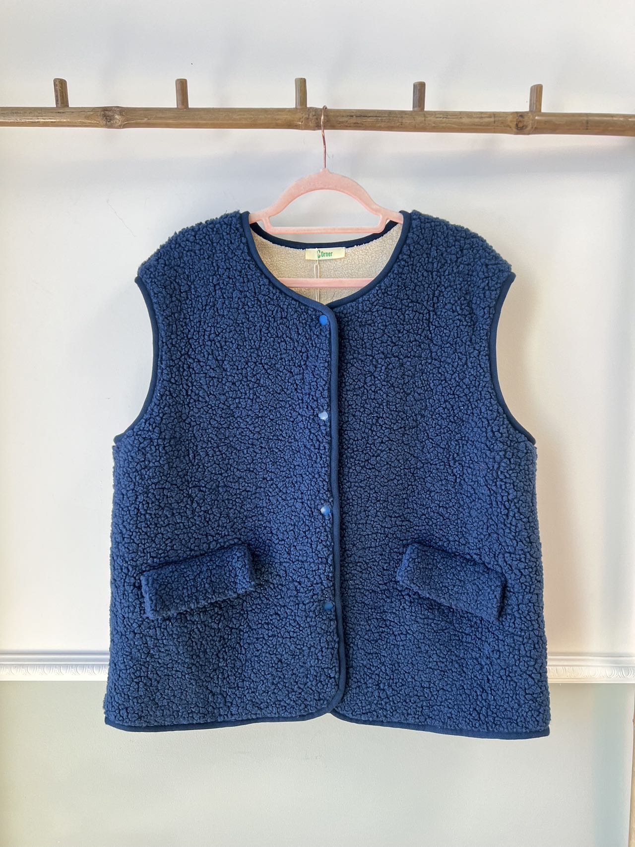 Gilet moumoute Kara bleu